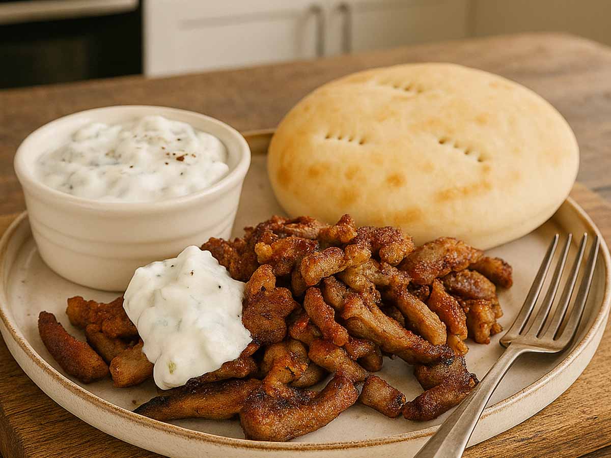 Klassisches Gyros mit Tzatziki und Fladenbrot | Rezepte | EinStückLand